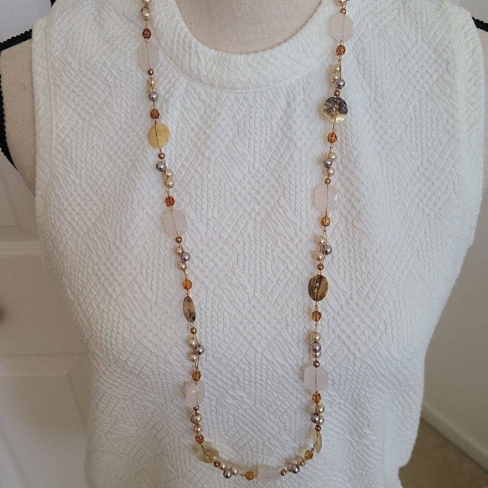 Cookie Lee Bead & Genuine Shell Convert. Necklace